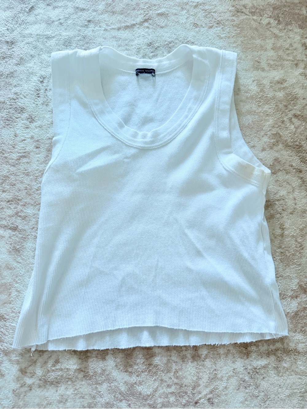 Brandy Melville White Ribbed Tank Top